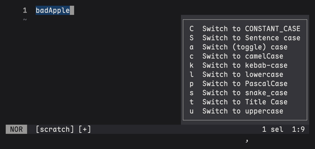 Demo of case switching in Helix