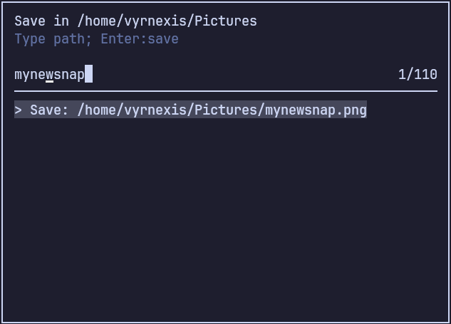 CodeSnap save path picker