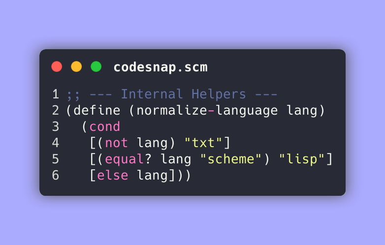 CodeSnap in action
